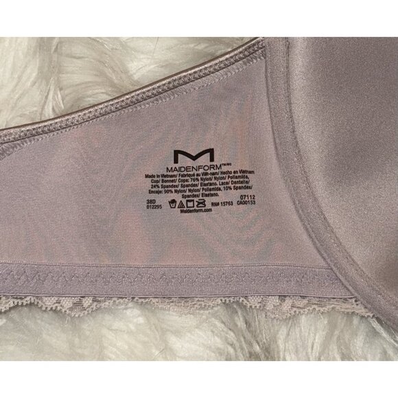 Maidenform 07112 One Fab Fit Extra Coverage Racerback Bra Front Close 38D Purple - Picture 6 of 6